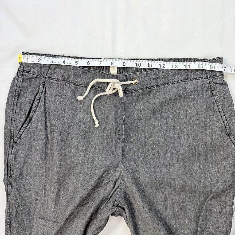 Eileen Fisher Tencel Organic Cotton Ankle Pants Gray MEDIUM Pull On Coastal - Picture 6 of 10